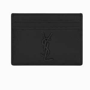 Authentic Saint Laurent ysl black leather Card Holder